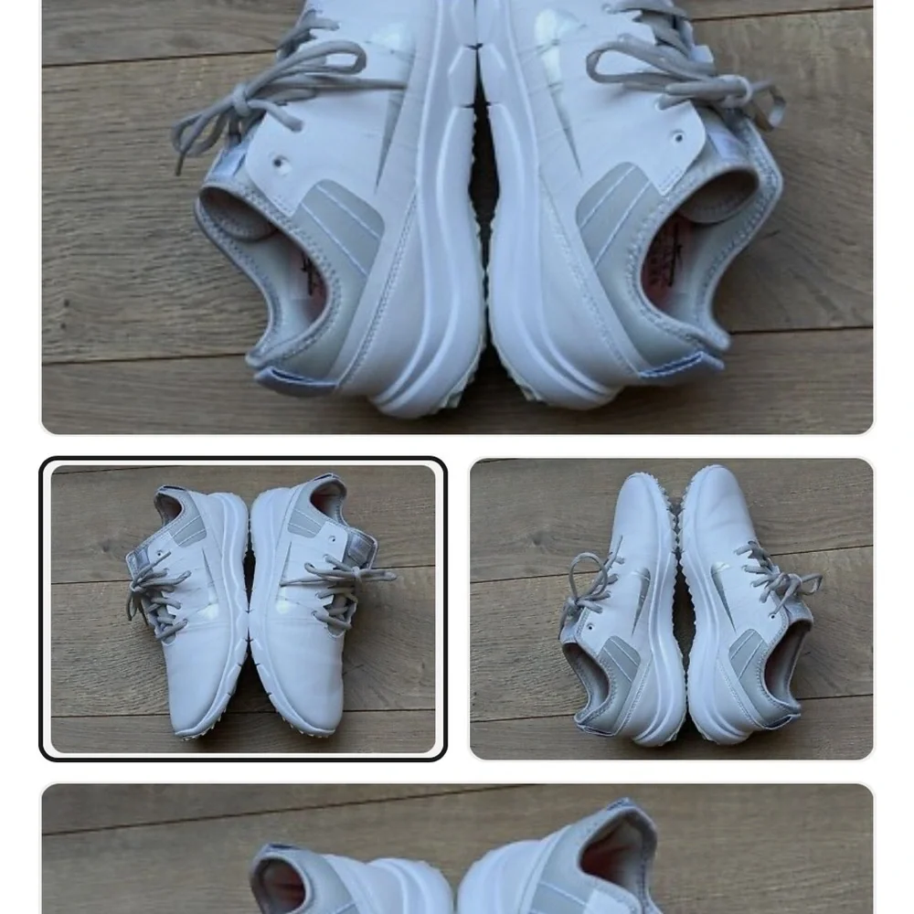 Women’s 6 wide 2015 Nike FI Impact 2 White/Platinum Waterproof Golf Shoes